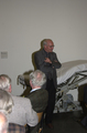 Hans Leuenberger, Director of the Cantonal Hospital St. Gall, welcomes the guests. In the background a rocking bed which was mainly used for the ventilation of polio patients.